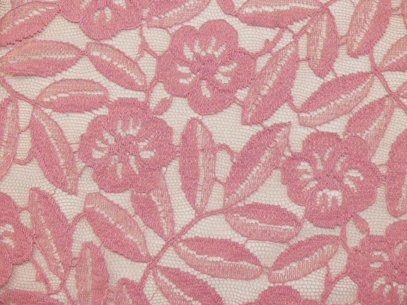 Vintage 1920/30's Pink Floral Lace 32/34 x 23 1/2 yards: lace yardage, may have some storage marks, see photo's