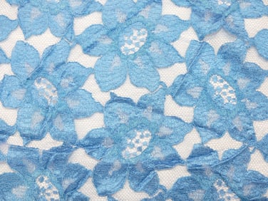 Vintage 1930/40's Blue Lace Floral Yardage, 34/35x66