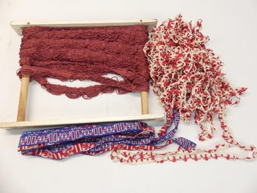 Lot of Vintage Trims, Red & White Hand Made
