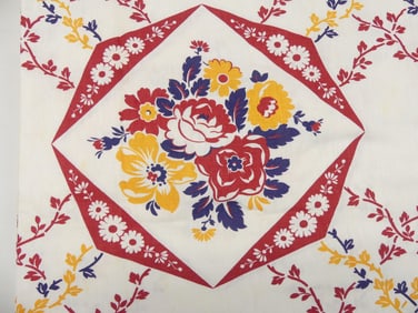 Vintage 1960's Printed Cotton Kitchen Fabric, 46 x 2 yards