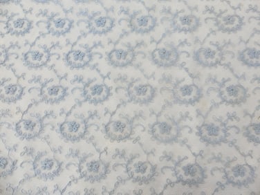 vintage 1920/30's Blue Lace Embroidered Yardage, 30 x 118