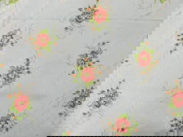 Vintage 1930/40's Vintage Blue Floral Rayon Fabric, 35 x 7 1/2 Yards
