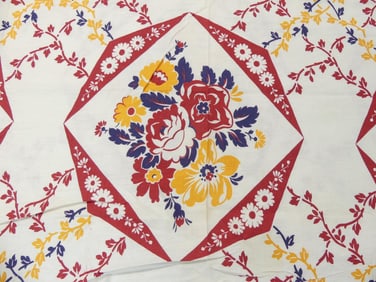 Vintage Old Store Stock Kitchen Tablecloth Cotton Fabric