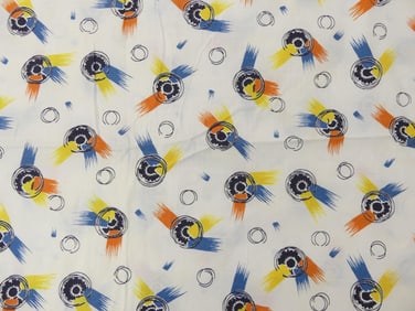 Vintage 1940/50's Geometric Rayon Fabric, 39 x 12 yards
