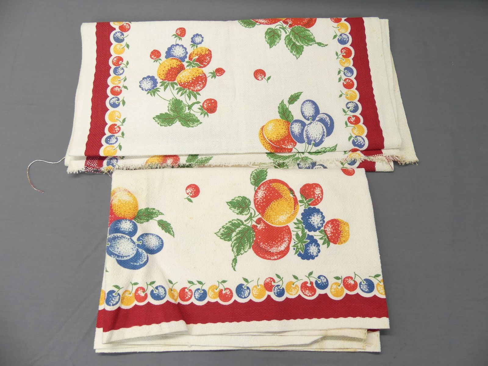 Vintage Old Store Stock Fruit Print Kitchen Towel Fabric, 17 x 52 & 72 (1 of 4)