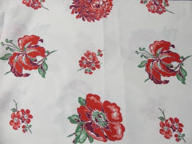 Vintage 1960's Cotton Floral Print Fabric 46 x 128