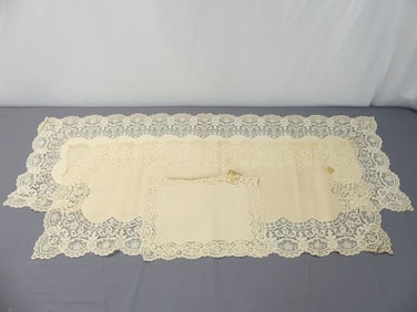 Vintage Old Store Stock Matching Table Runners, Pollards Lowell MA