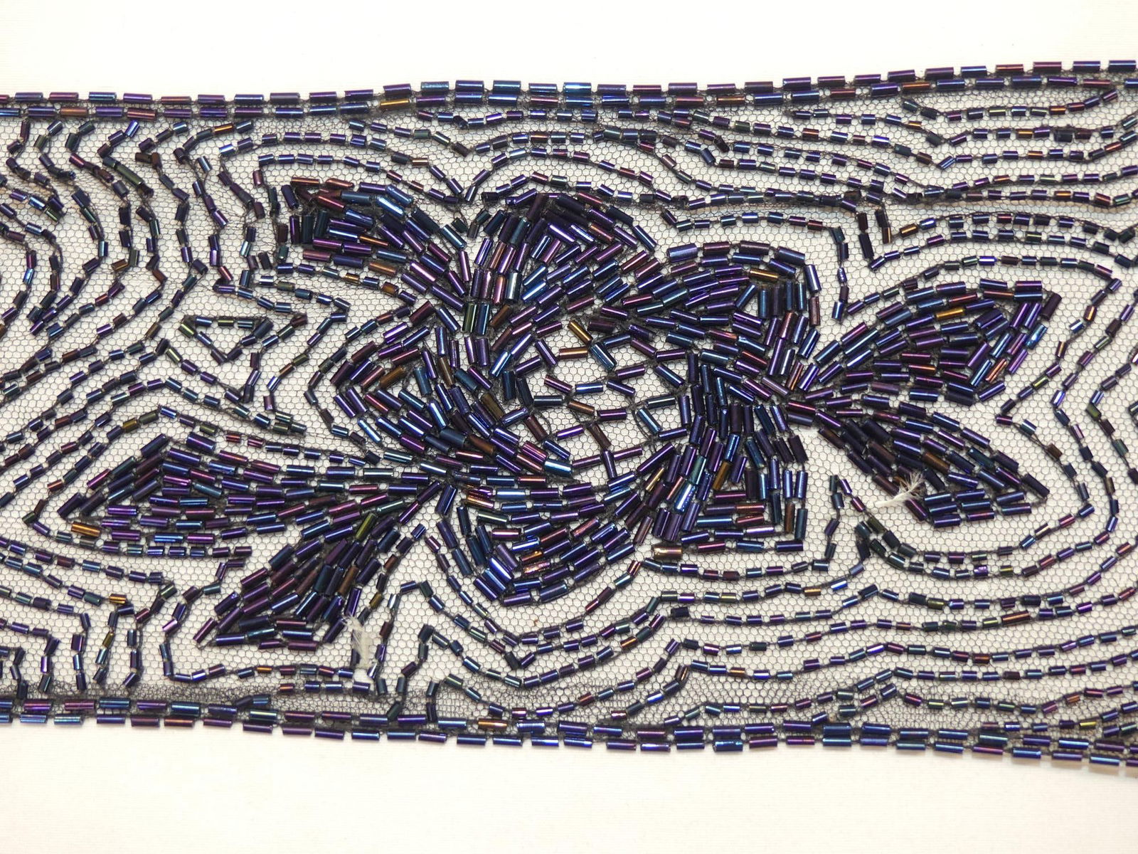 Fabulous Antique Carnival Glass Beaded Trim: old store stock, see photo's