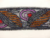 Antique Arts & Crafts Era Beaded Trim, 3" x 3 1/2 Yards