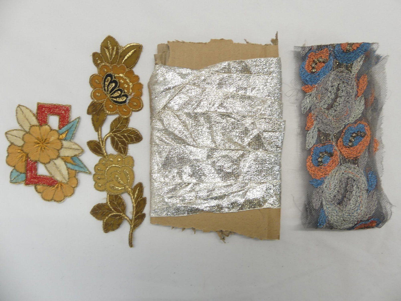 Lot of Antique Trim, Silver Metallic & Arts & Crafts Applique: see photo's