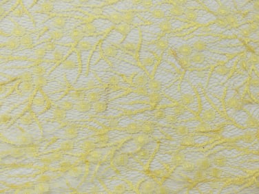 Antique Early 1920/30's Fine Yellow Lace Yardage, 6 plus