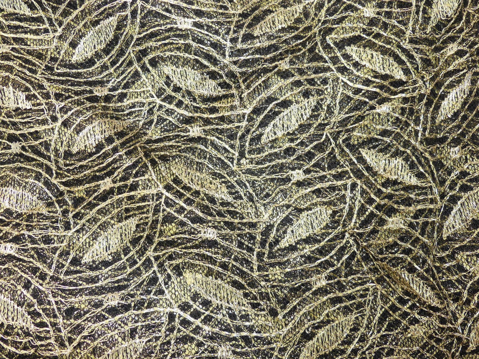 Vintage 1920/30's Black Net with Gold Metallic Embroidery (1 of 4)