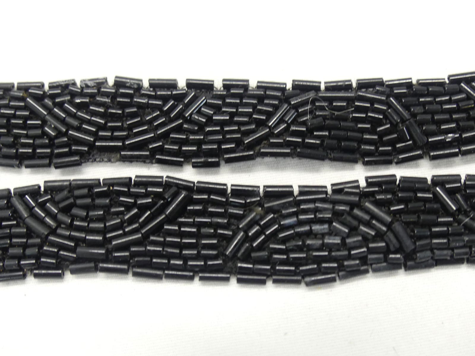 Antique Black Beaded Trim, 1/2 inch, Many Yards: old store stock, see photo's