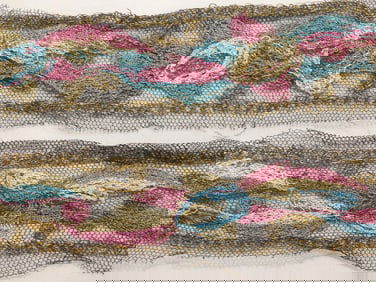 Antique Arts & Crafts Era Embroidered Metallic Thread Trim