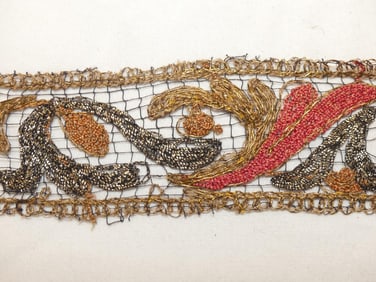 Antique Arts & Crafts Era Metallic Lace Trim, 2 yards