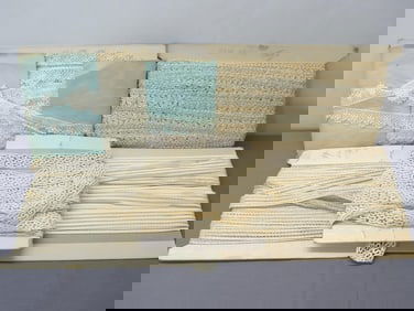 Lot of 7 Old Store Stock Vintage Lace, Satin & Metallic Trims