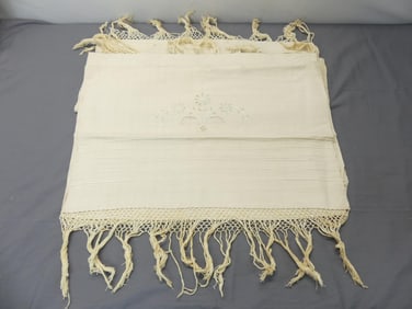 Lot of 3 Old Store Stock Cotton Bath Towels with Fringe