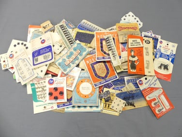 Lot of Vintage Old Store Stock Snaps & Eye Hooks on Original Cards