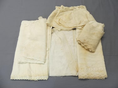 Lot of Vintage Eyelet Trims including Nightgown Tops