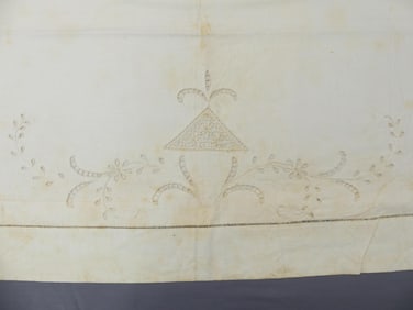 Pair of Old Store Stock Vintage Lace & Cutwork Pillow Shams