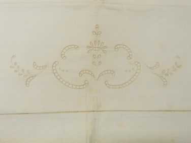 2 Pair Vintage Old Store Stock Cutwork & Pulled Thread Pillow Shams