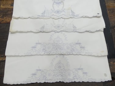 Lot of 2 Pair Old Store Stock Vintage Embroidered Pillowcases