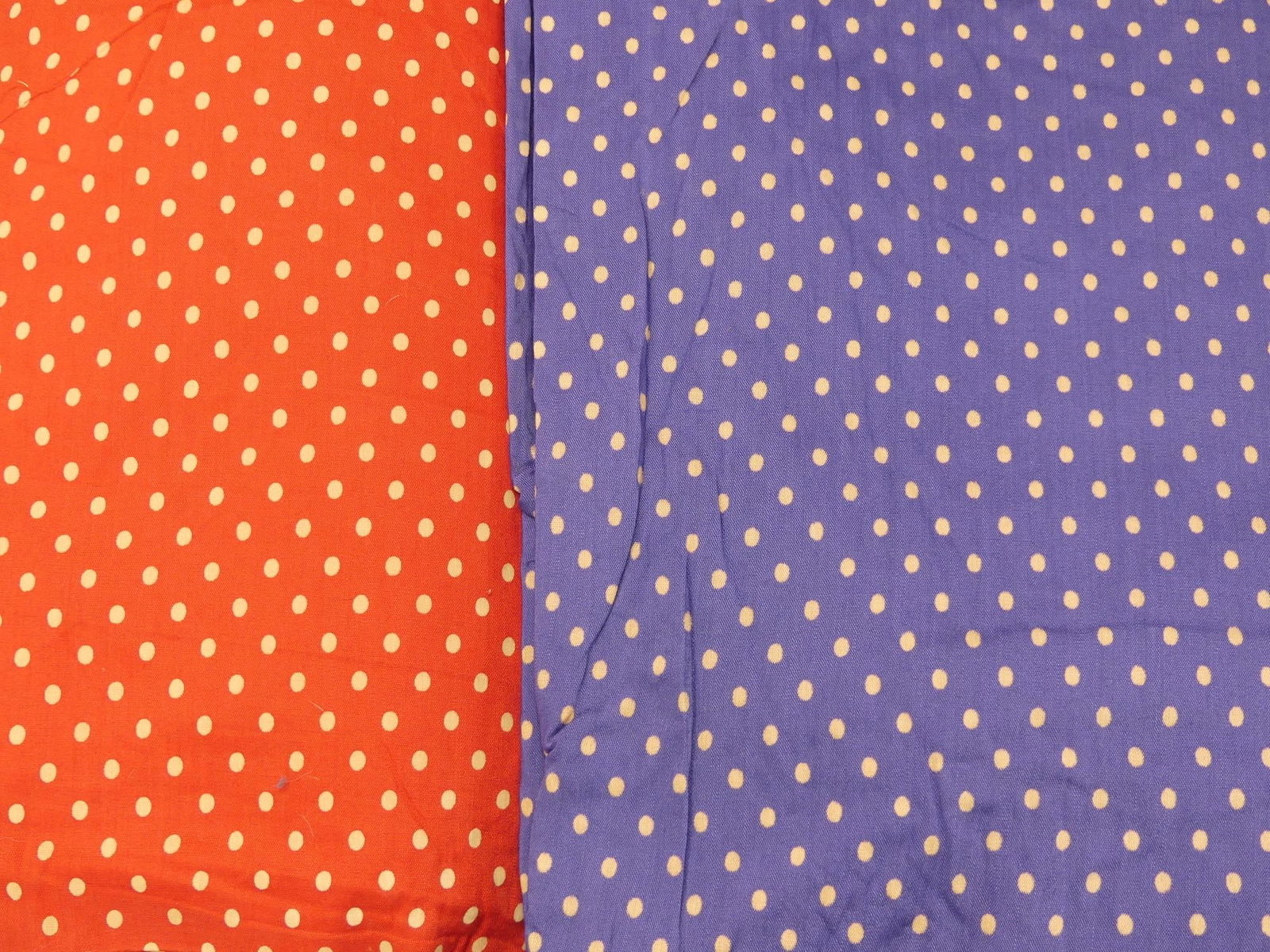 Lot of Blue & Red Polk-a dot Cotton Fabric Yardage: see photo's