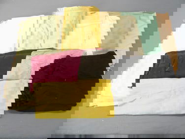 Lot of Various Vintage Fabrics, Satin, Linen & Other