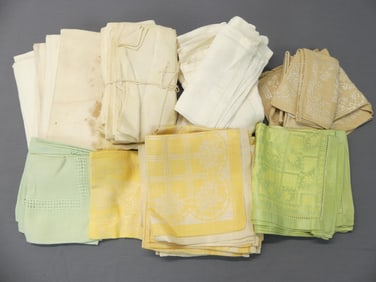 Lot of Various Vintage Linen & Damask Napkins