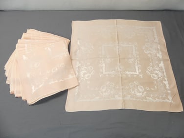 Lot of 12 Vintage Old Store Stock Pink Napkins