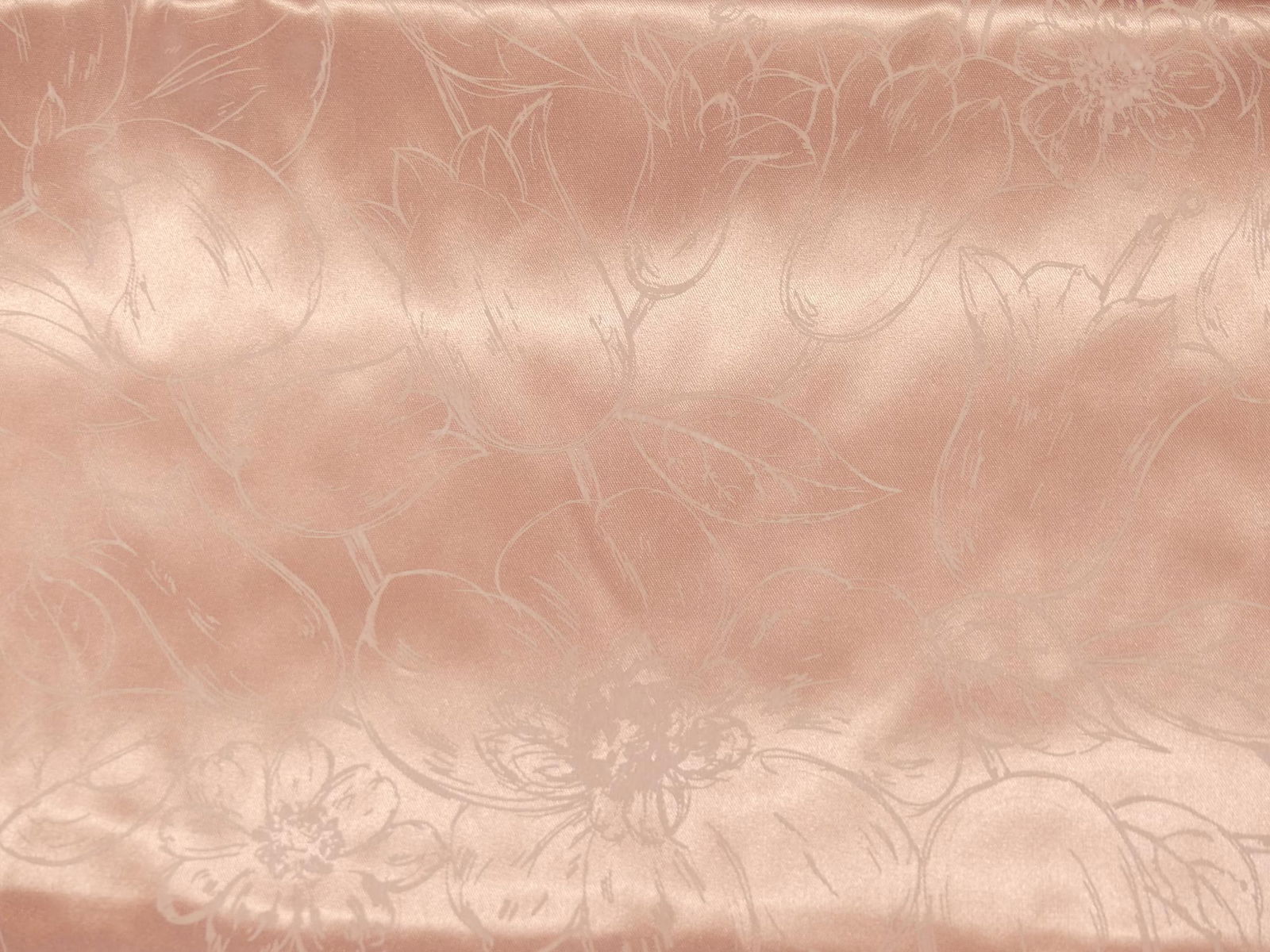 Vintage 1940/50's Pink Satin Floral Print Old Stock Fabric 39 x 6 1/2 yds: see photo's