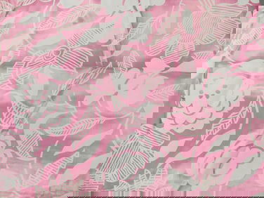 Fun Vintage 1940/50's Old Stock Pink Floral Rayon Blend Fabric