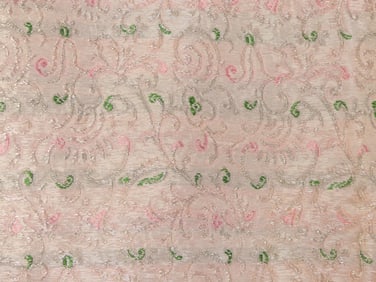 Vintage 1930/40's Pink Silk Brocade Fabric with Metallic Thread