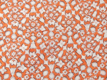 Vintage 1930/40's Peach & White Cotton Floral Fabric, 35 x 124