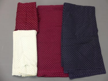 Lot of 3 Colors of Vintage 1940/50's Sheer Swiss Dot Fabrics