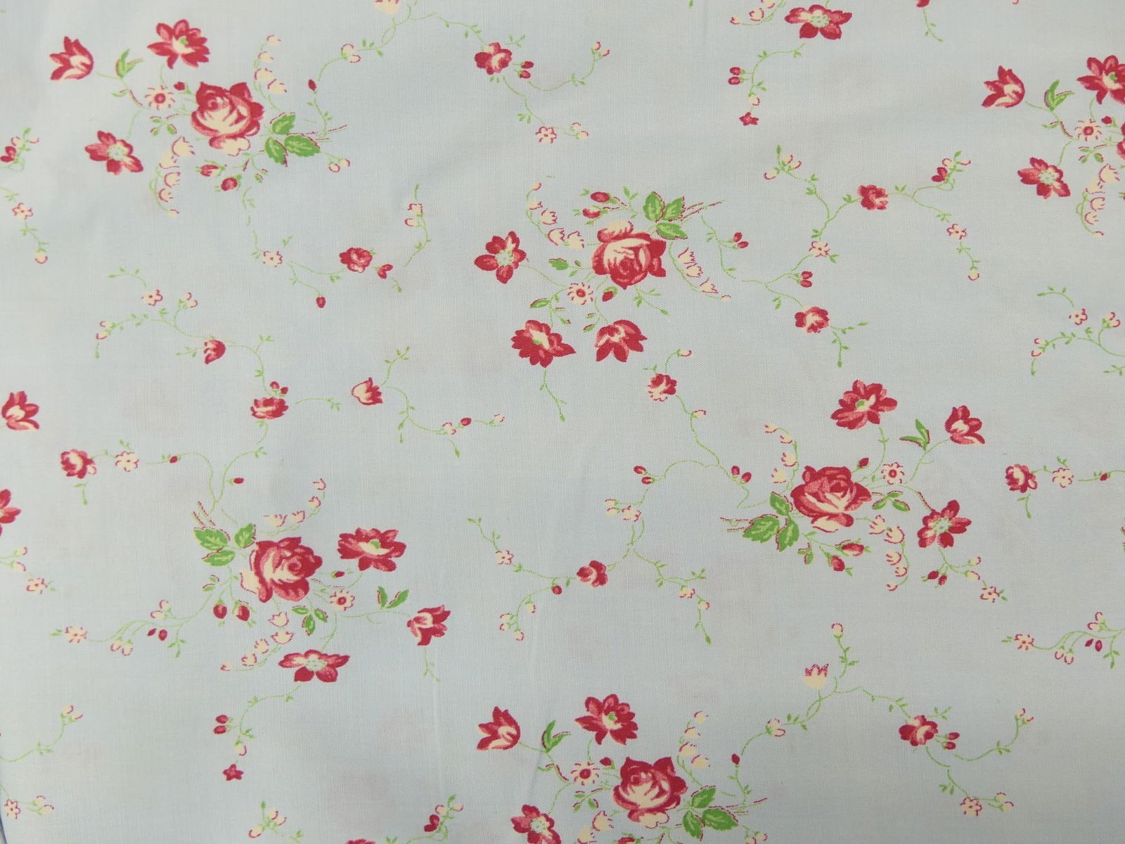 Vintage 1940/50's Blue Floral Old Store Stock Cotton Fabric, 36 x 8 yds: see photo's
