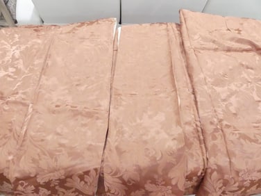 2 Pair of Vintage Satin Damask Curtains, 92 x 26