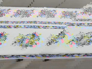 Vintage Cotton Linen Vegetable Printed Kitchen Fabric