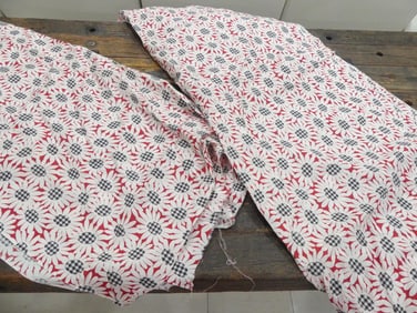Vintage 1920/30's Old Store Stock Cotton Daisy Print Fabric, 34 x 9yds