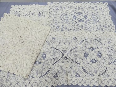 Antique Old Store Stock Tape Lace Table Runners & Doilies