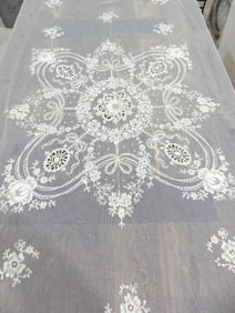 Fabulous Antique Old Store Stock Brussels Lace Bedspread