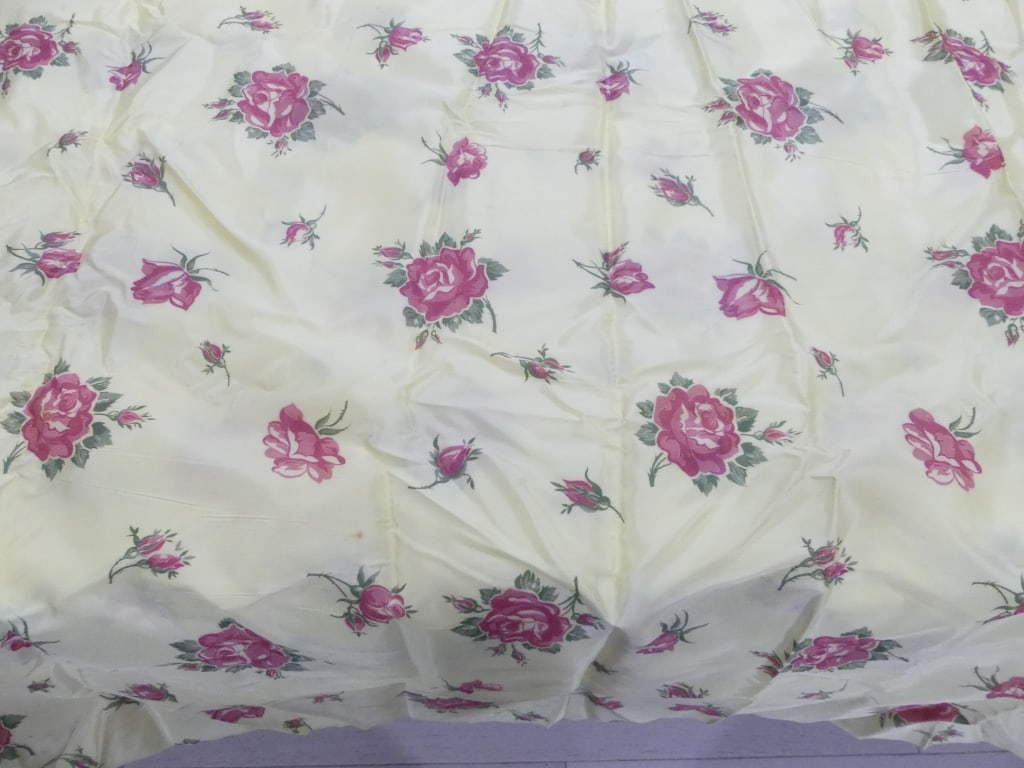 Vintage 1940/50's Yellow Floral Acetate Blend Fabric, 37 x 11 1/2 Yards: see photo's