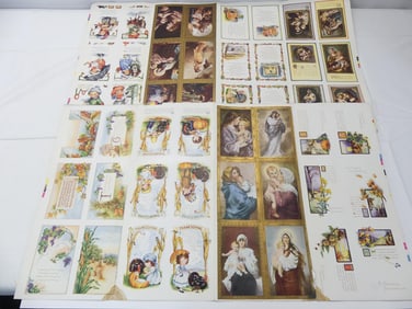 Lot of 2 Sheets Whitney Uncut Post Cards, Worcester MA