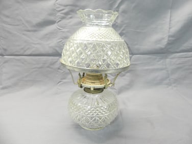 Vintage Pressed Glass Farms Lamplight Co. Hurricane/Oil Lamp