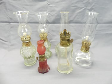 Lot of 6 Miniature Oil Lamps