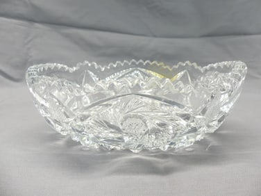Vintage Pressed Glass Oval Bowl