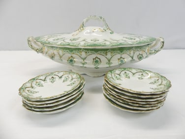 Vintage Leland Meakin Hanley England Casserole & 12 Butters