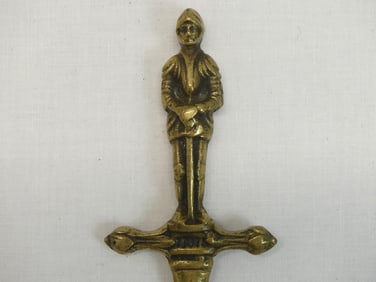 Antique Brass Letter Opener with Man/Guardsman