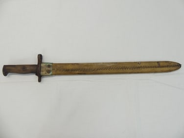 Antique 1908 U S Bayonet with Leather Scabbard