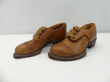 Antique Rare 1920's Salesman Sample Men's Leather Shoes